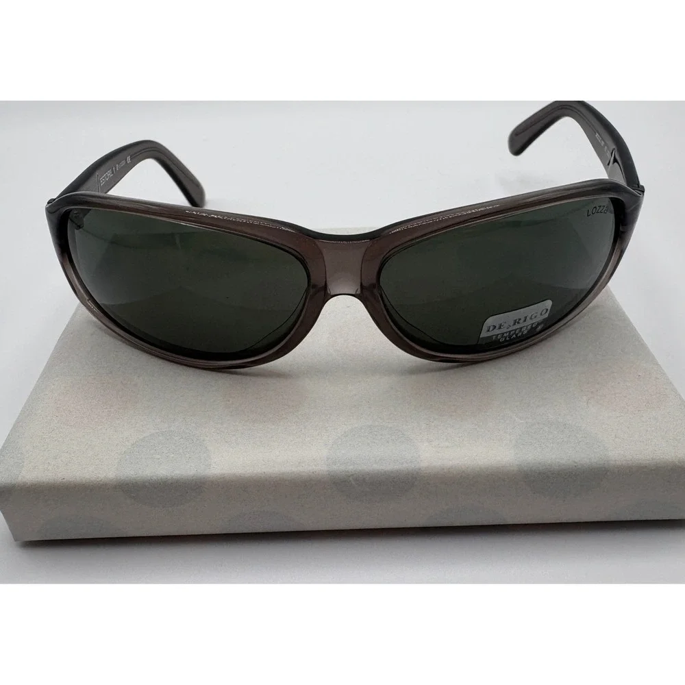 Lozza Estoril 1651/63/705 Vintage Oversize Charcoal Gray Sunglasses Italian Made